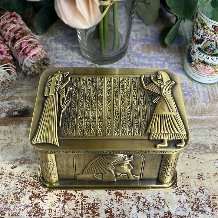 Egyptian Pharoah Tricket/Jewelry Storage Box-The Gaia Healing Stone