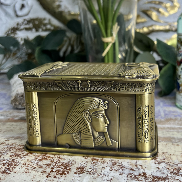 Egyptian Pharoah Tricket/Jewelry Storage Box-The Gaia Healing Stone