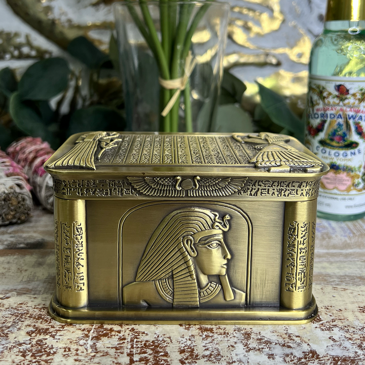 Egyptian Pharoah Tricket/Jewelry Storage Box-The Gaia Healing Stone