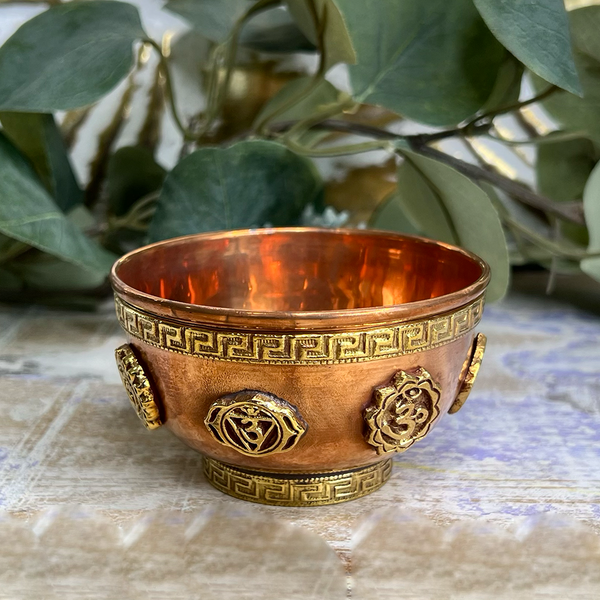 Chakra Copper Offering Bowl Incense Burner-The Gaia Healing Stone